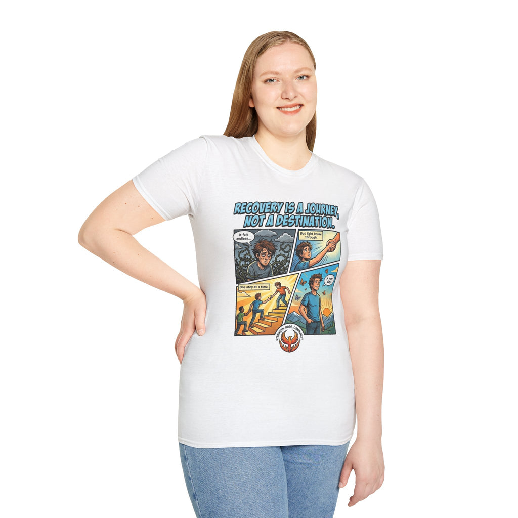 Recovery Is a Journey Graphic T-Shirt — Inspirational Addiction Recovery Tee