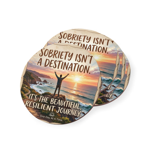 One Day At A Time - Inspirational Sobriety Recovery Drink Coaster - Coasters