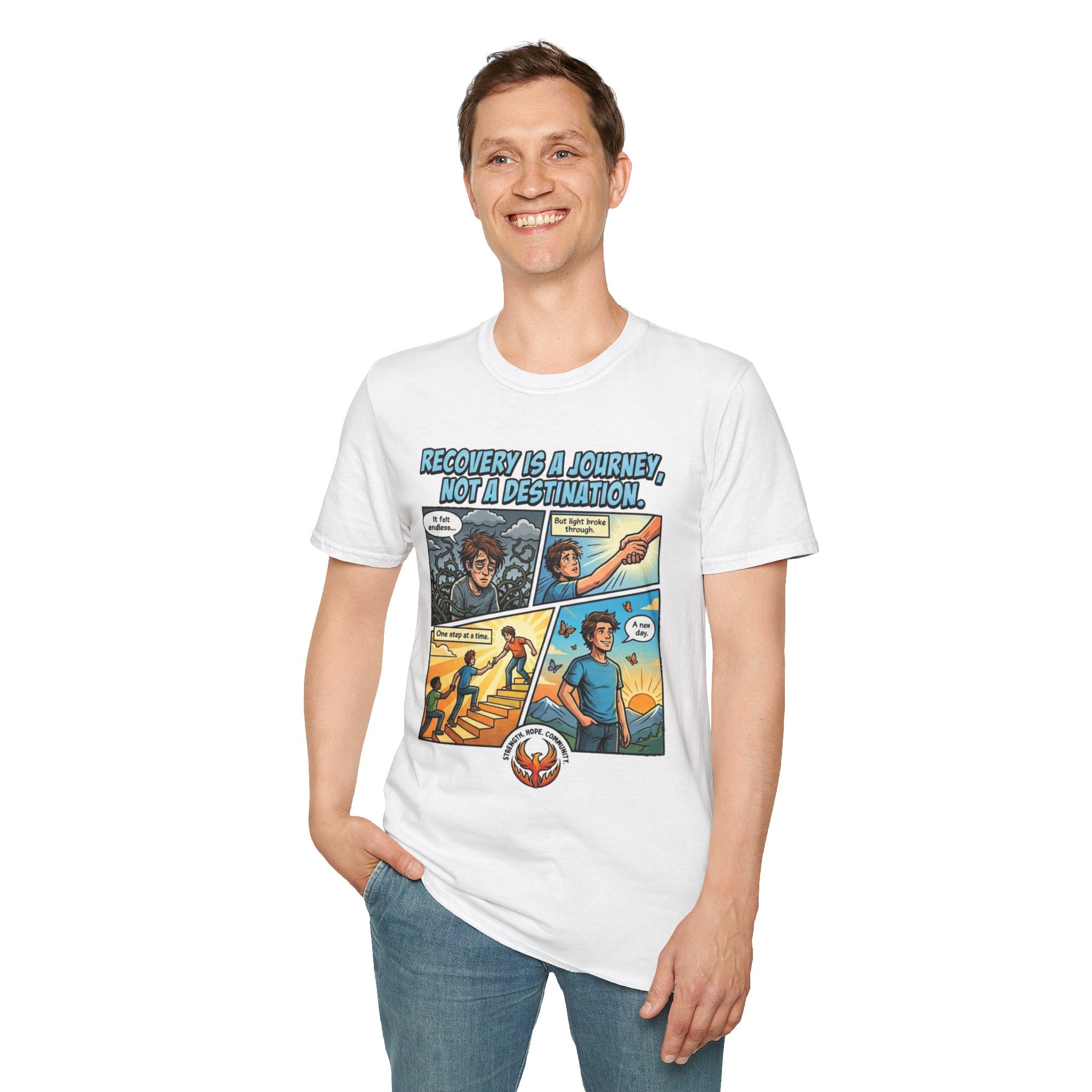 Recovery Is a Journey Graphic T-Shirt — Inspirational Addiction Recovery Tee